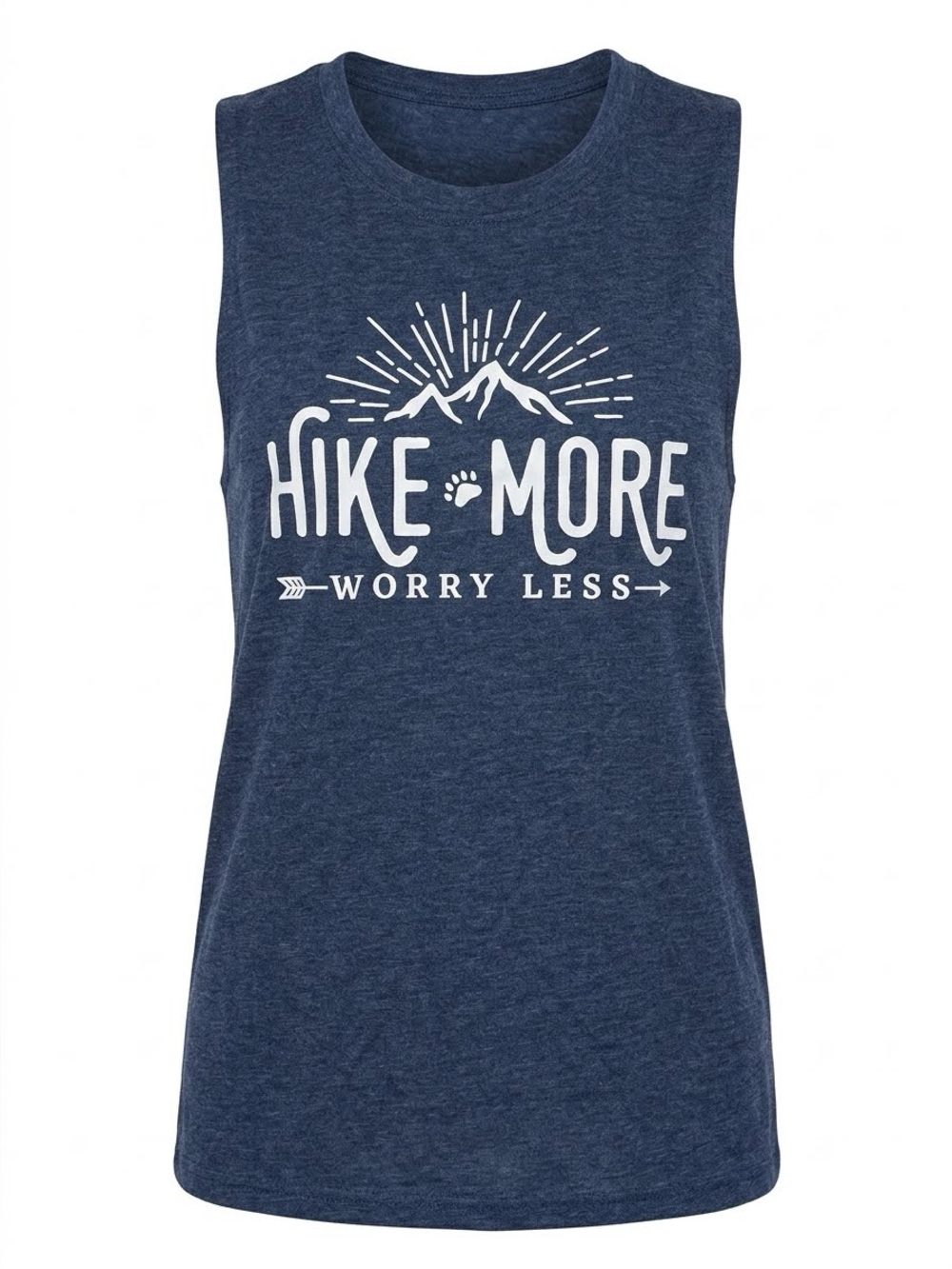 Blue‎ Tank Top Shirt Hike More Worry Less M